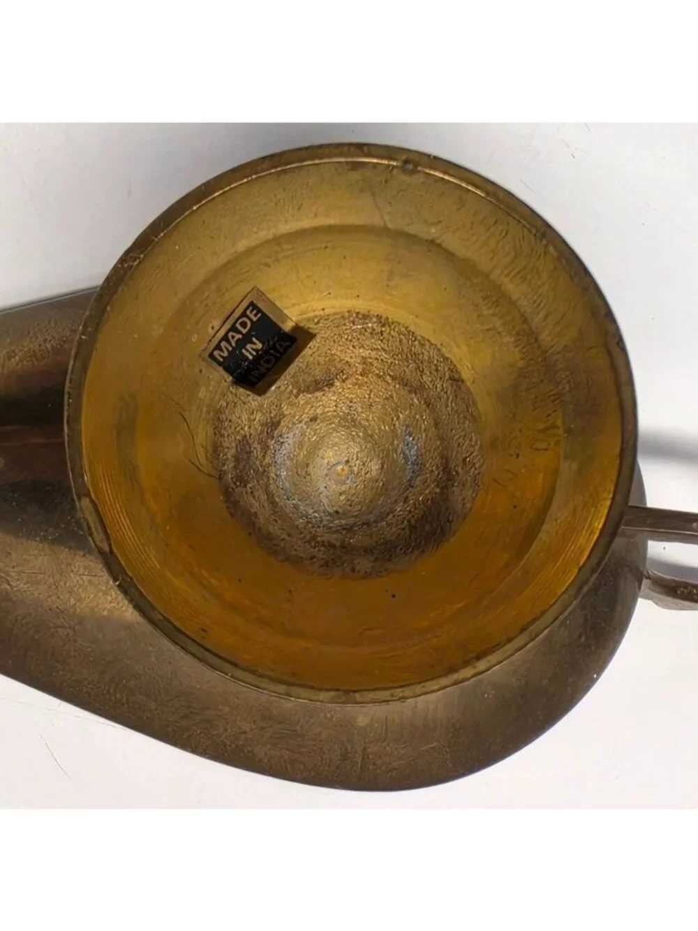 Vintage Solid Brass Aladdin Genie Lamp Candle Holder Made In India 6.5